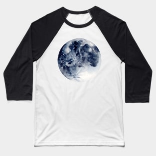 Full Moon in Watercolor Baseball T-Shirt